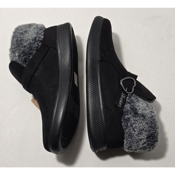 Skechers Campfire Slipper Boots Faux Fur Ankle Black Size 8 - Picture 4 of 9